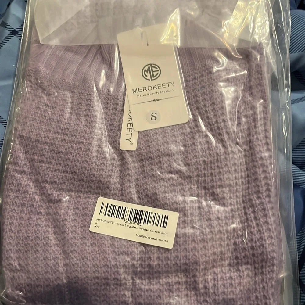 MEROKEETY Long Sleeve Open Front Cardigans Chunky Knit Draped Sweaters Small - Picture 6 of 7